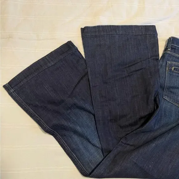 7 For All Mankind Dark Blue Flare Denim Jeans Button Fly Size 29 - Picture 6 of 6